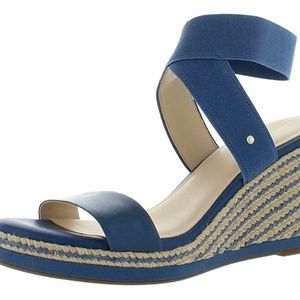 NEW--Cole Haan Women's Blue Cloudfeel Espadrille Elastic Wedge Sandal--Size 7.5